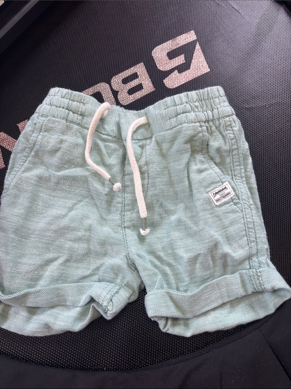 H&M Mint Green Drawstring Linen-Style Kids Shorts
